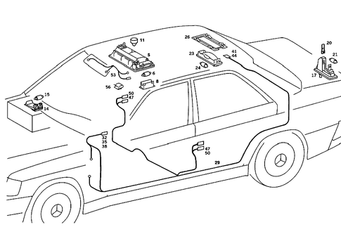 Interior Lamps for 1989 Mercedes-Benz 190E #1
