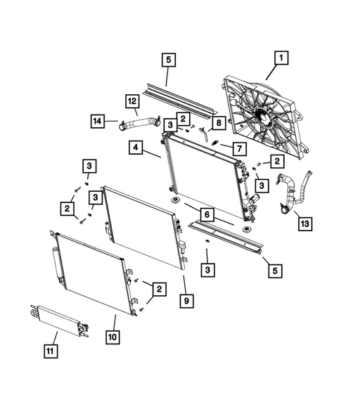 Radiator and Related Parts; Charge Air Cooler for 2015 Dodge Charger #0