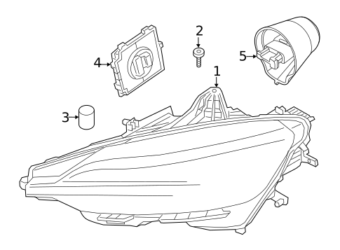 Headlamp Components for 2019 Volvo V60 #0