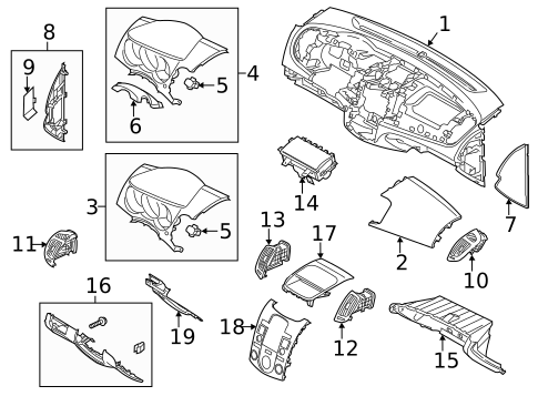 Instrument Panel Components for 2013 Kia Forte #0