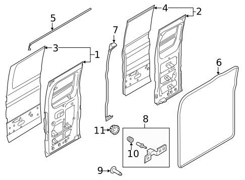 Door & Components for 2019 Ford Transit-150 #4