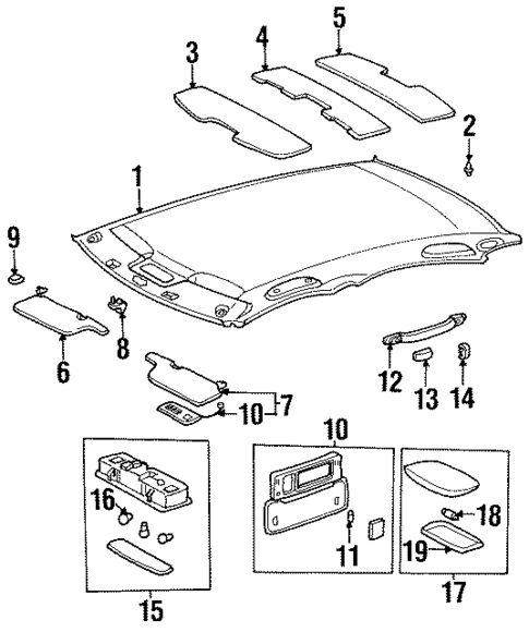 Interior Trim - Roof for 1996 Toyota Avalon #1