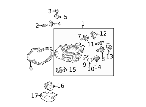 Headlamp Components for 2005 Mercedes-Benz C320 #0