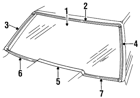 Glass - Windshield for 1985 Mercury Capri #0