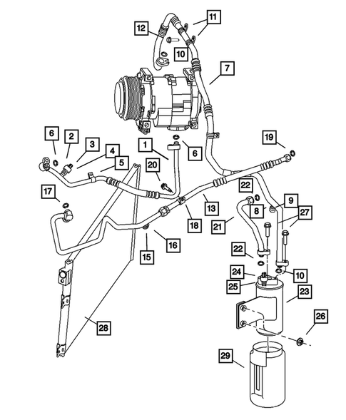 Air Conditioner and Heater Plumbing for 2005 Dodge Viper #0