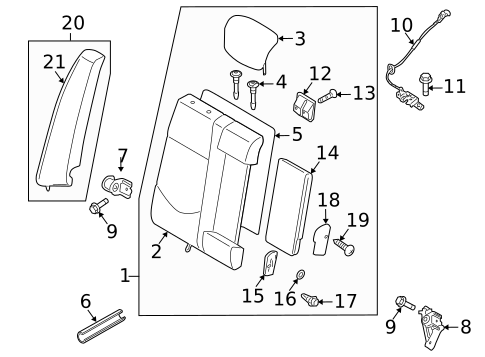 Rear Seat Components for 2013 Kia Forte #0