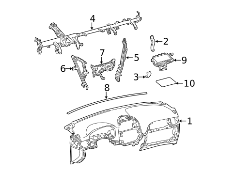 Instrument Panel for 2012 Toyota Sienna #0