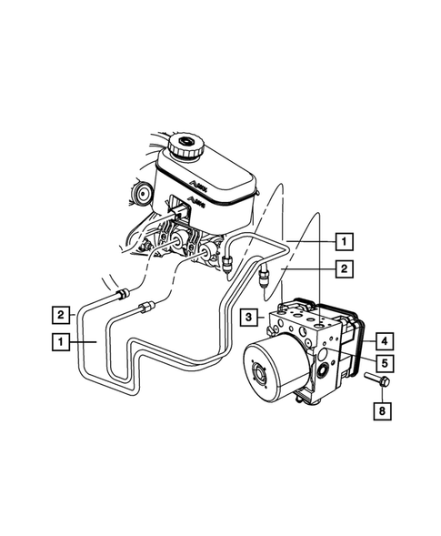 Hydraulic Control Unit, Brake Tubes and Hoses for 2010 Jeep Wrangler #3