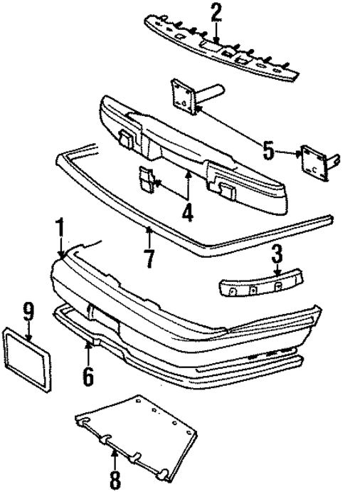 Bumper & Components - Rear for 1995 Lincoln Town Car #0