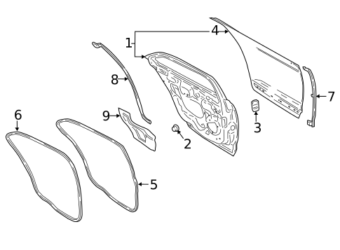 Door & Components for 2017 Lincoln Continental #1
