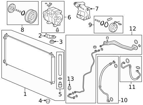 Condenser, Compressor & Lines for 2017 Acura TLX #0