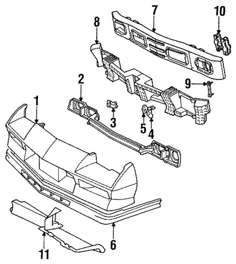 Bumper & Components - Front for 1989 Chevrolet Camaro #0