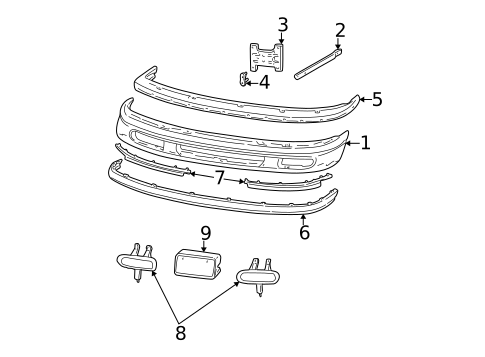 Bumper & Components - Front for 1998 Ford F-250 #0