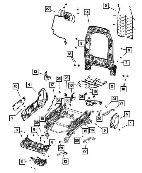 Front Seats - Adjusters, Recliners, Shields and Risers for 2012 Ram 3500 #3