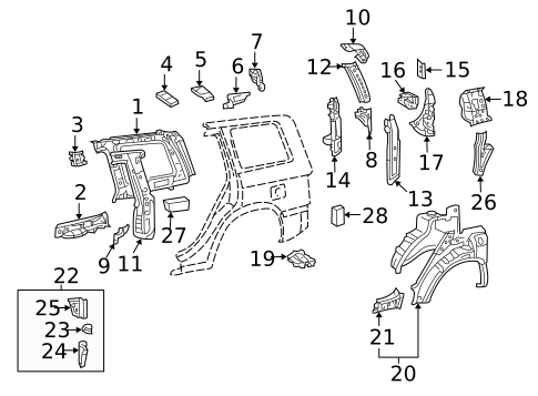 Inner Structure for 2007 Toyota Highlander #0