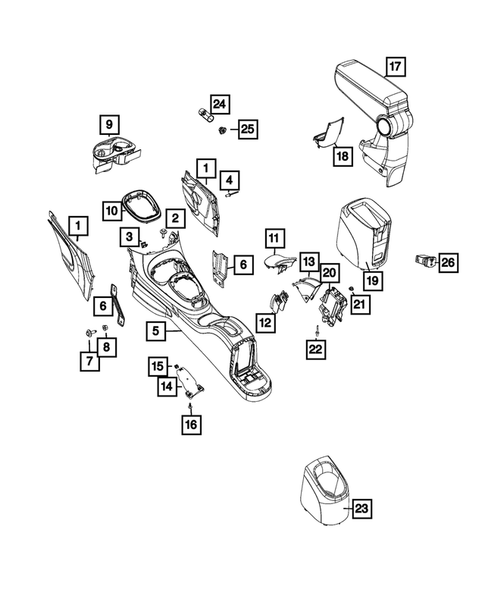 Consoles for 2017 Fiat 500L #0