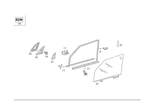 Front Door Windows for 1993 Mercedes-Benz 300SE #0