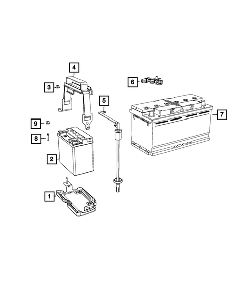 Battery, Battery Tray and Cables for 2021 Jeep Grand Cherokee #0