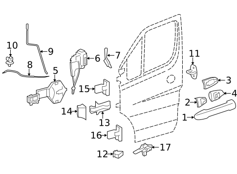 Lock & Hardware for 2010 Mercedes-Benz Sprinter 2500 #1