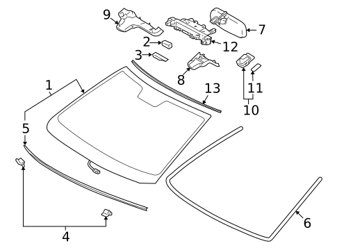 Glass - Windshield for 2006 Lexus GX470 #2