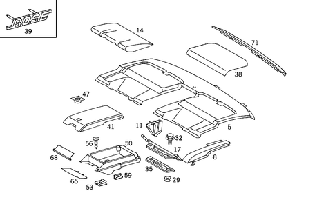 Hat Tray, Roller Blind, First Aid Box for 1996 Mercedes-Benz S420 #1