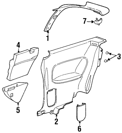 Interior Trim - Quarter Panels for 2001 Saturn SC2 #0