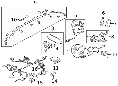 Air Bag Components for 2012 Honda Insight #0