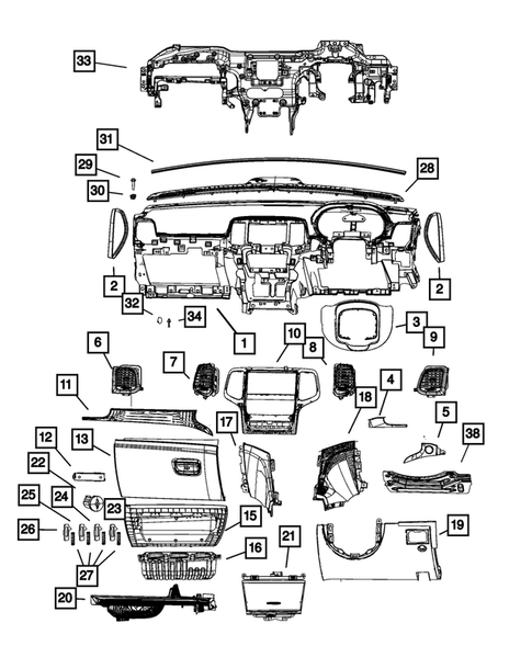 Instrument Panel for 2014 Jeep Grand Cherokee #1
