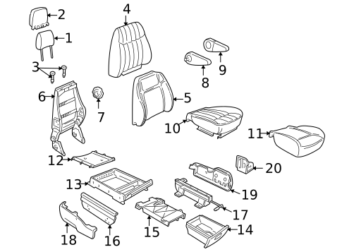 Front Seat Components for 2001 Chevrolet Venture #1