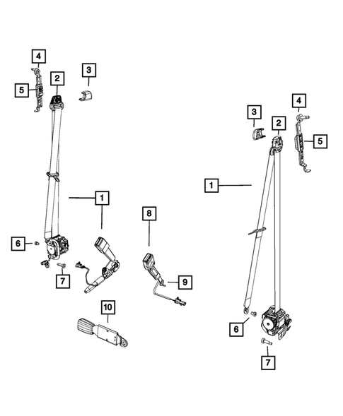 Seat Belts for 2020 Jeep Gladiator #0