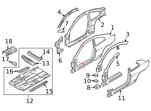 Hinge Pillar for 2009 BMW M6 #1