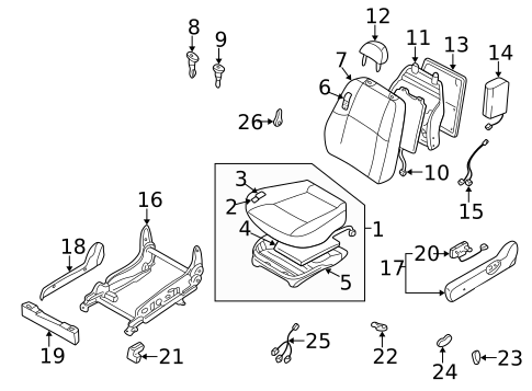 Front Seat Components for 2001 INFINITI QX4 #1