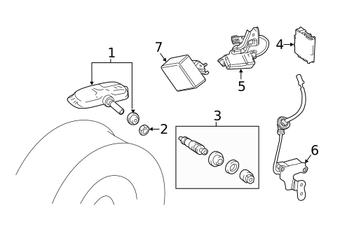 Tire Pressure Monitor Components for 2018 Lexus ES350 #3