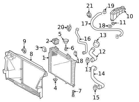 Radiator & Components for 2001 Mercedes-Benz E55 AMG #0