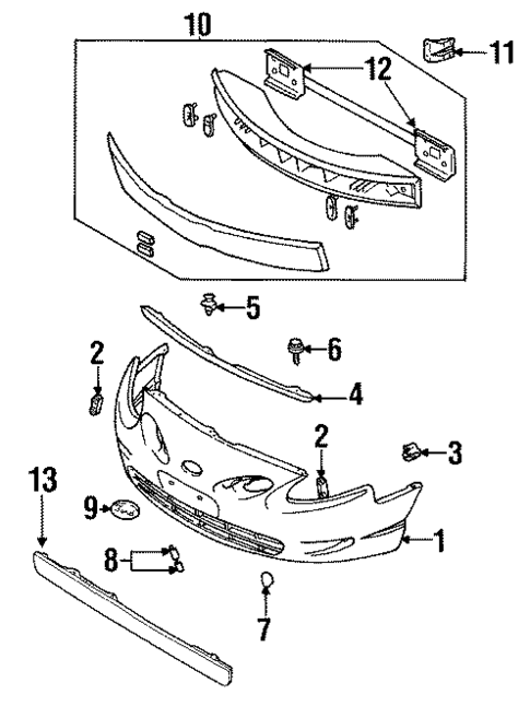 Bumper & Components - Front for 1998 Ford Escort #0