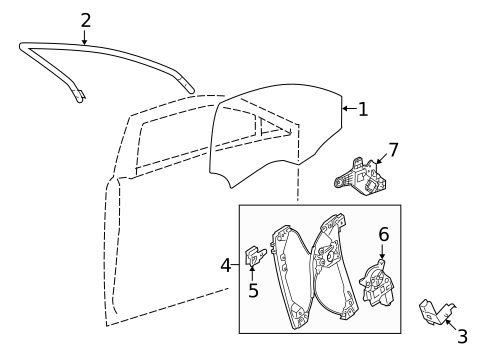 Glass - Front Door for 2012 Cadillac CTS #1