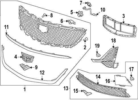 Grille & Components for 2022 Cadillac CT5 #0
