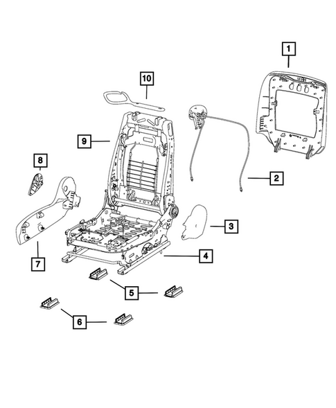 Front Seats - Adjusters, Recliners, Shields and Risers for 2011 Dodge Challenger #1