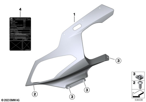 Motorcycle Trim Section, Windshield for 2010 BMW-Motorrad S 1000 RR #8