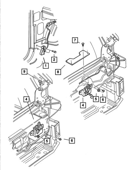 Hood & Hood Release for 2001 Dodge Intrepid #1