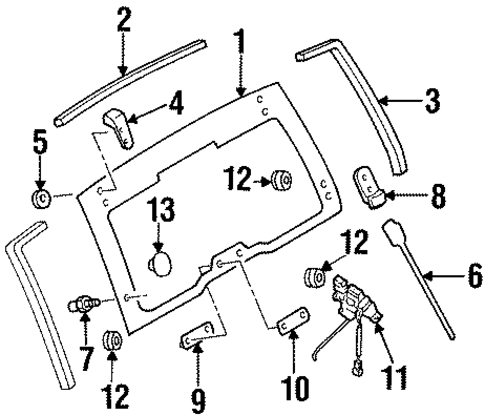 Glass & Hardware - Back for 2002 Honda Passport #0