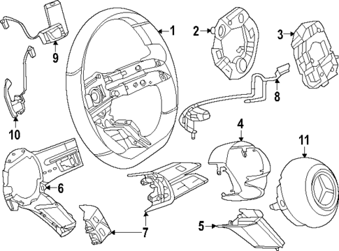 Steering Wheel & Trim for 2025 Mercedes-Benz GLC43 AMG #3