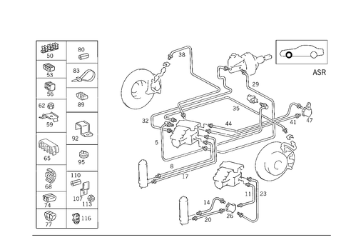 Brake Lines Used for Acceleration Skid Control (Asr) for 1992 Mercedes-Benz 500SL #1