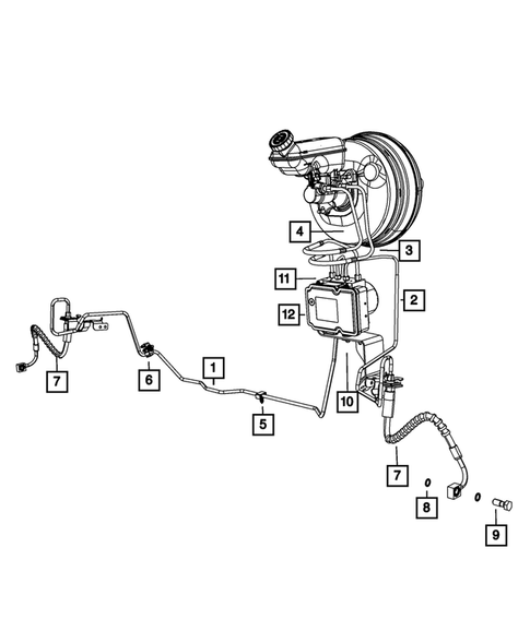 Hydraulic Control Unit, Brake Tubes and Hoses for 2013 Dodge Grand Caravan #0