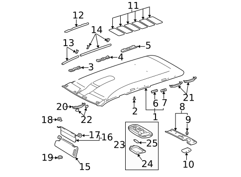 Interior Trim - Roof for 2004 Toyota Sequoia #1