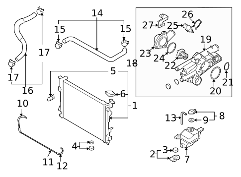 Radiator & Components for 2009 Hyundai Sonata #0