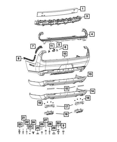 Rear Bumper and Fascia for 2022 Dodge Challenger #1