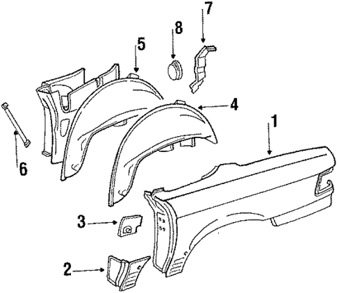 Quarter Panel & Components for 1989 Mercedes-Benz 560SL #0