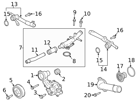 Thermostat & Housing for 2018 Lincoln MKX #0