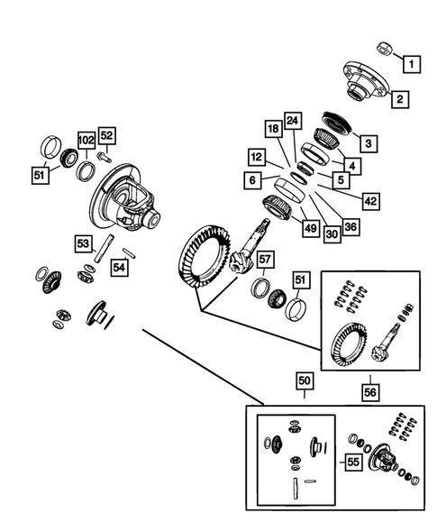 Rear Axle; Housing, Differential and Vent for 2018 Jeep Wrangler #0